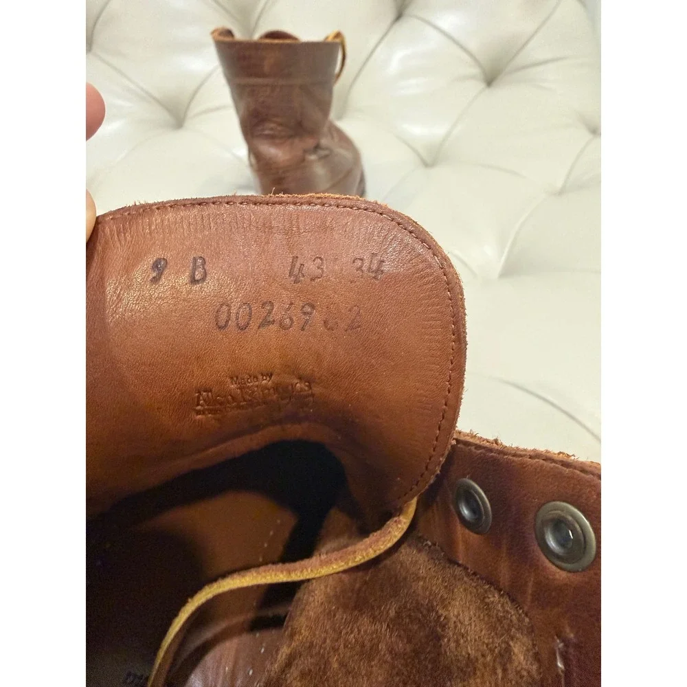 Allen Edmonds Yuma Brown Bison Leather Moc Toe Boots Mens 9 B Vibram 00269-2